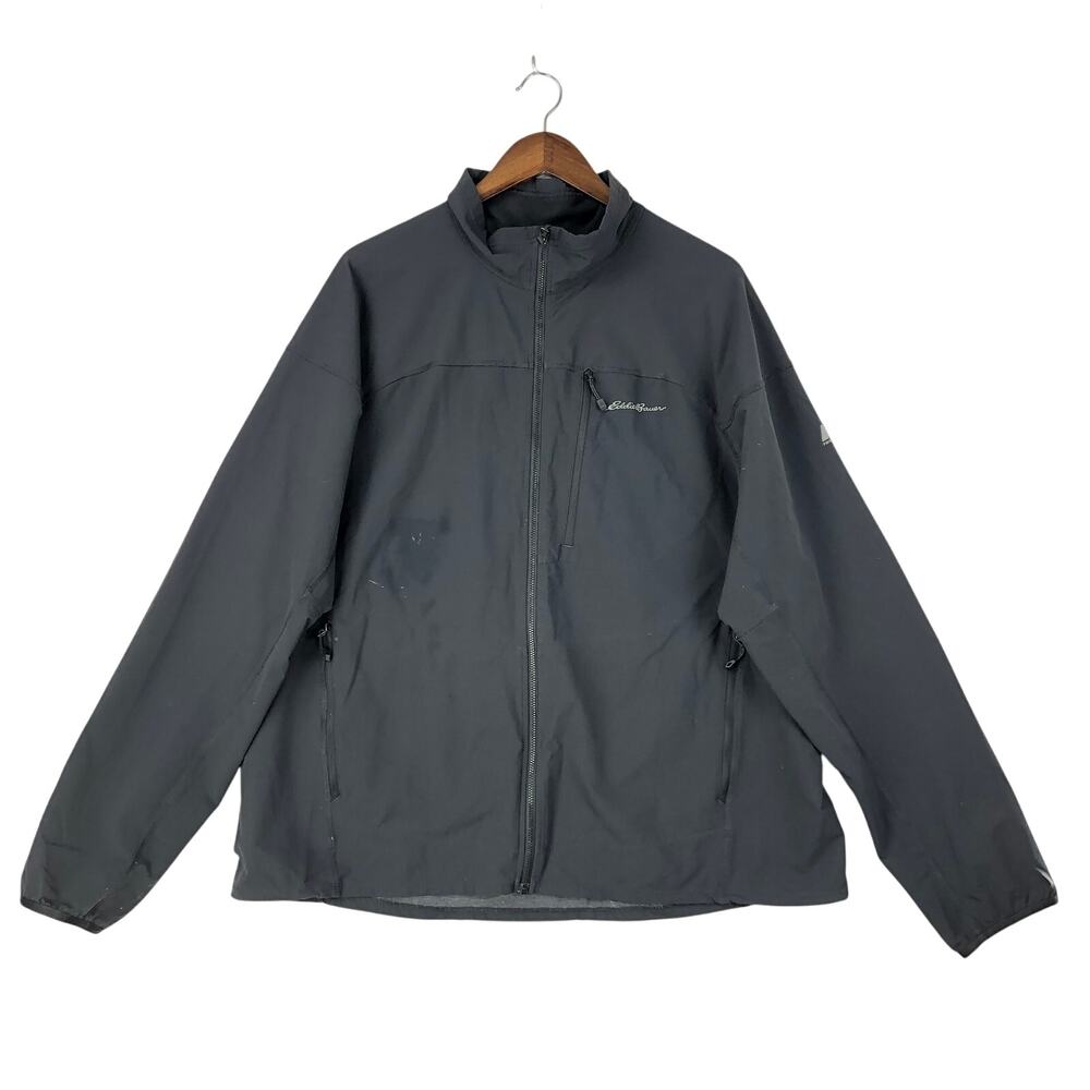 Eddie Bauer First Ascent Soft Shell Jacket Men's SZ 2XL Pockets Full Zip Black